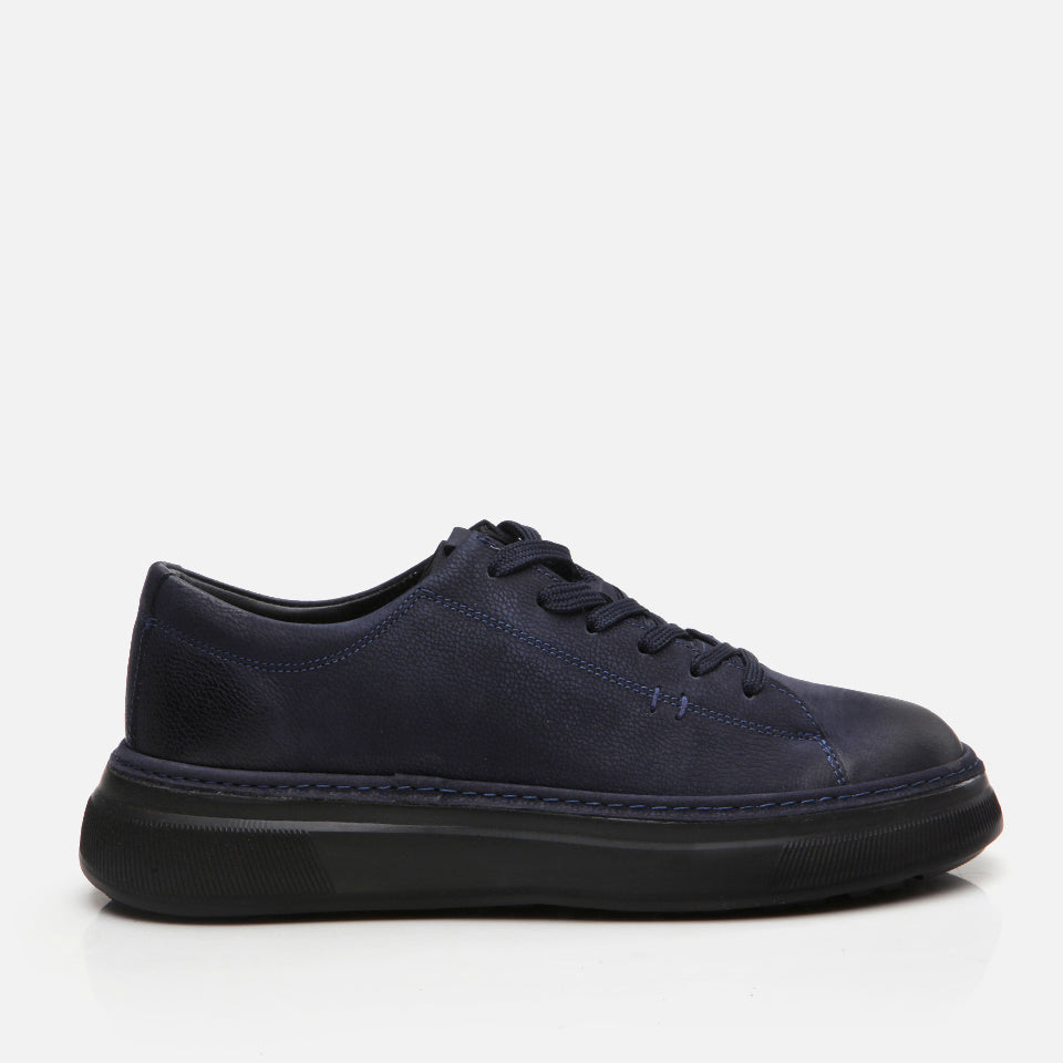 Men’s Genuine Leather Casual Shoes - Navy