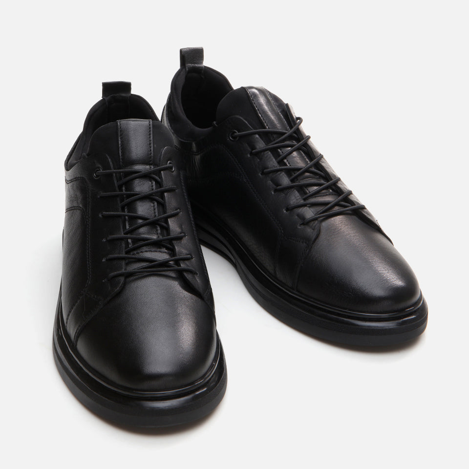 Men’s Genuine Leather Trainers - Black