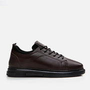 Men’s Genuine Leather Trainers - Brown
