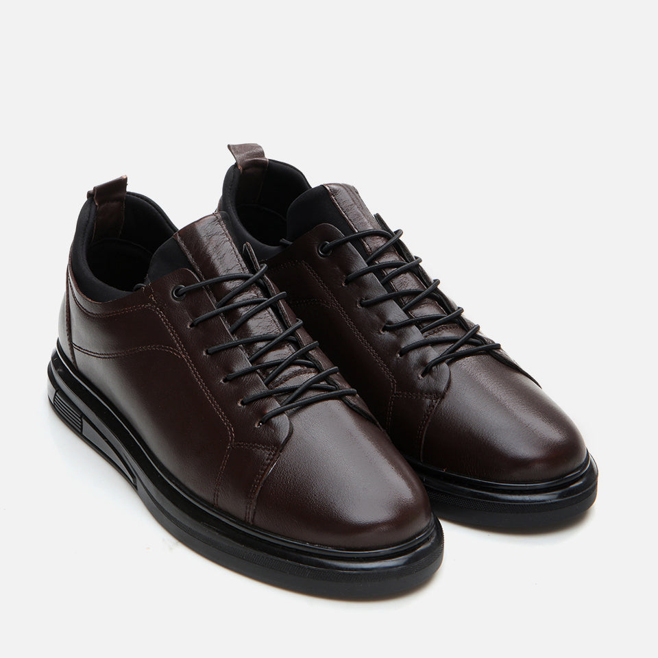 Men’s Genuine Leather Trainers - Brown
