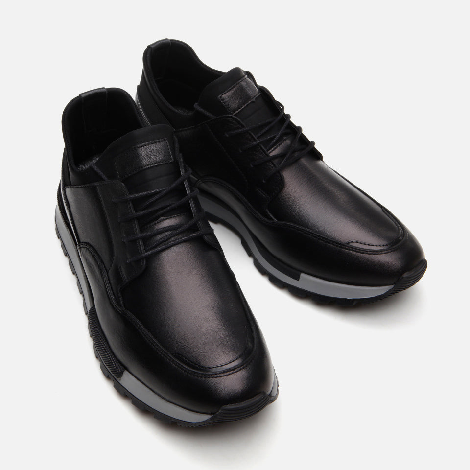 Men’s Leather Trainers - Black