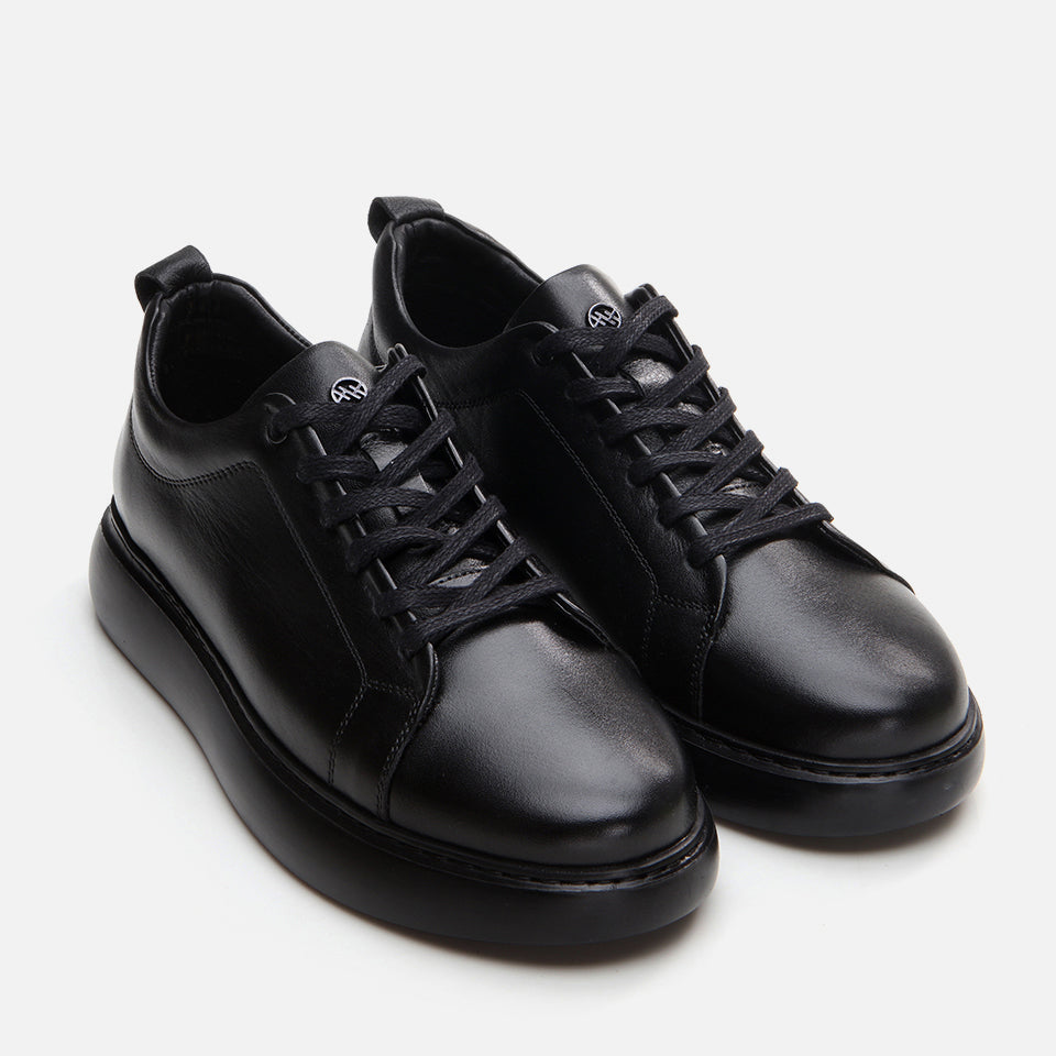 Men’s Genuine Leather Trainers - Black