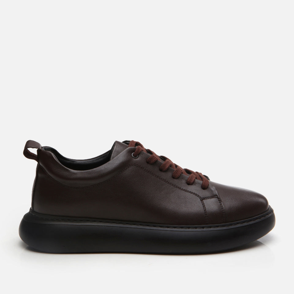 Men’s Genuine Leather Trainers - Brown