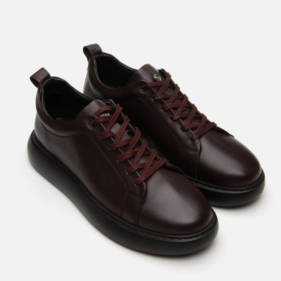 Men’s Genuine Leather Trainers - Brown