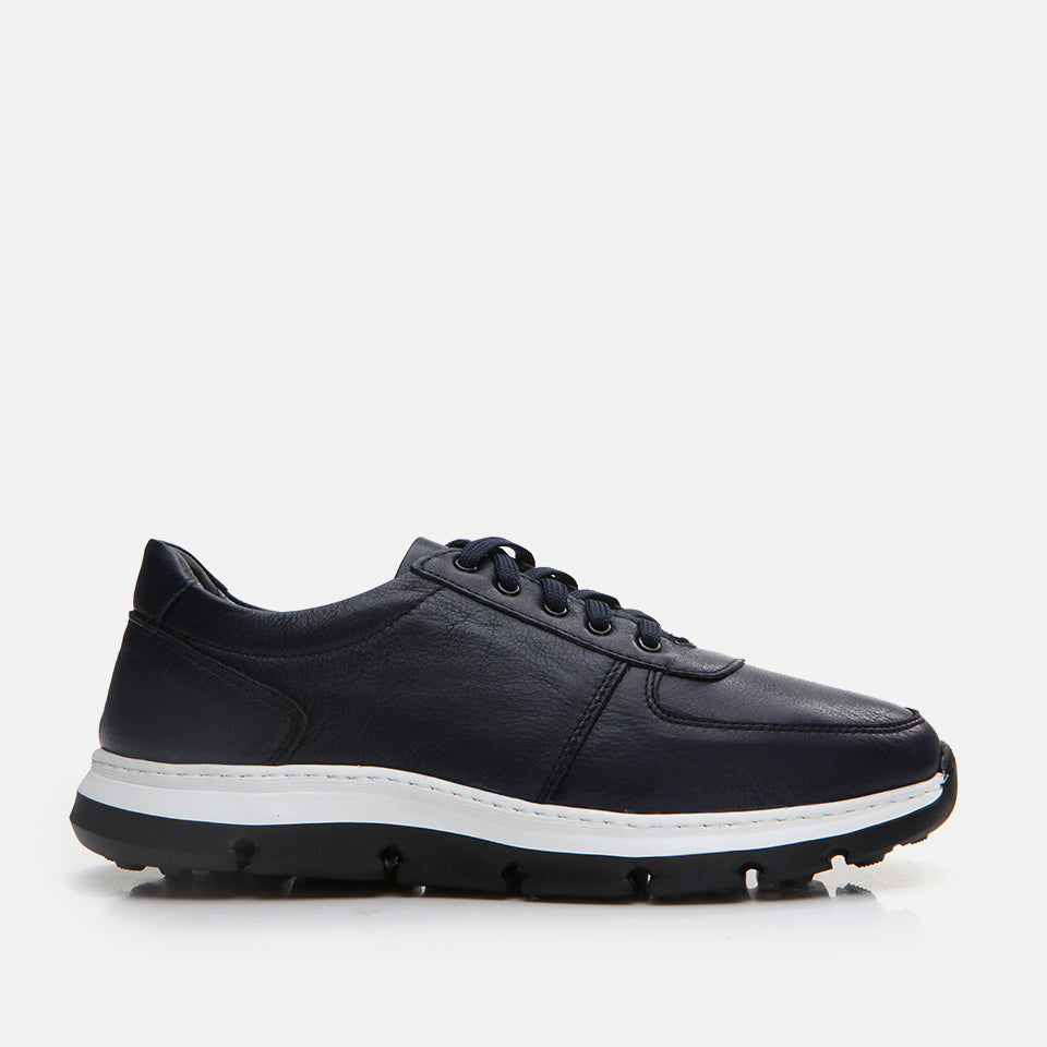 Men’s Leather Casual Shoes - Navy