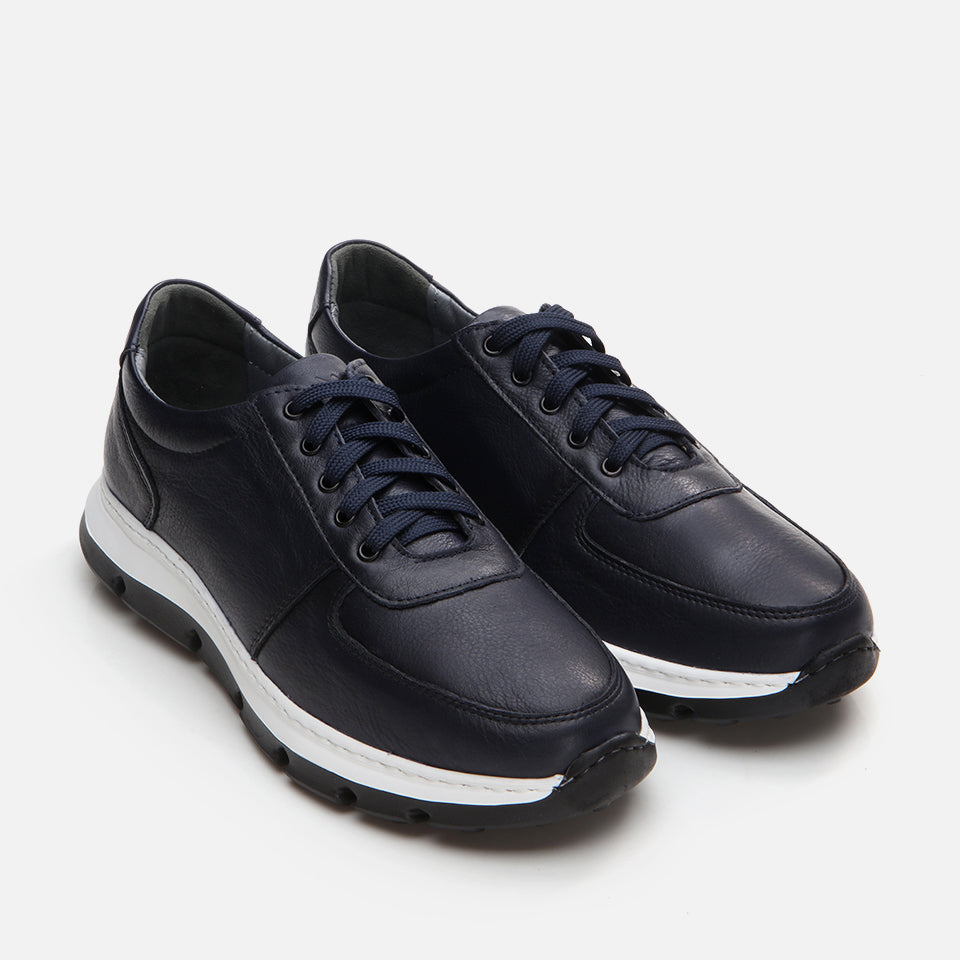 Men’s Leather Casual Shoes - Navy