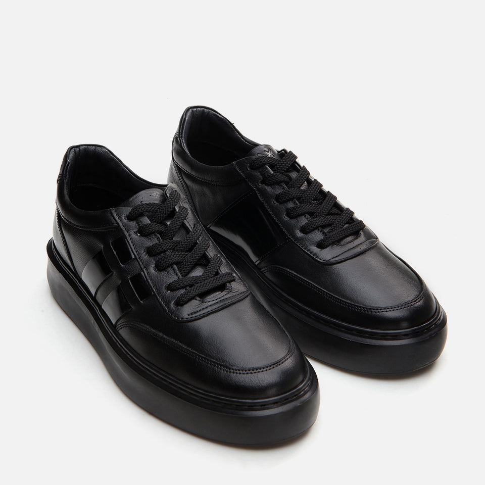 Men’s Genuine Leather Casual Shoes - Black