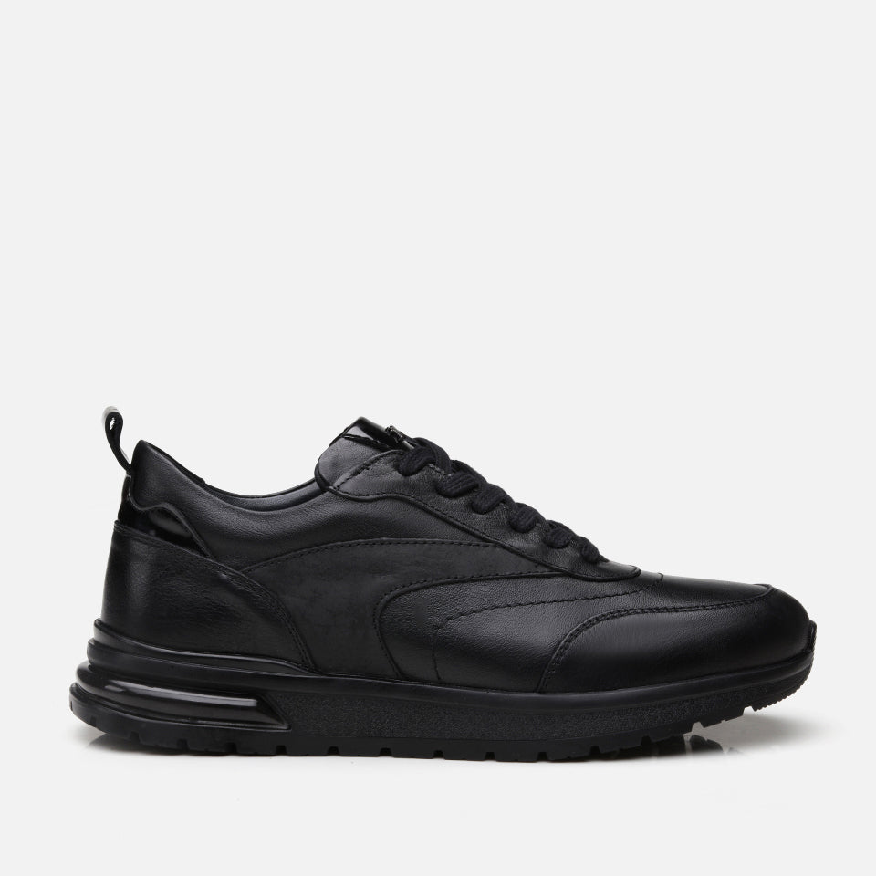 Men’s Leather Trainers - Black