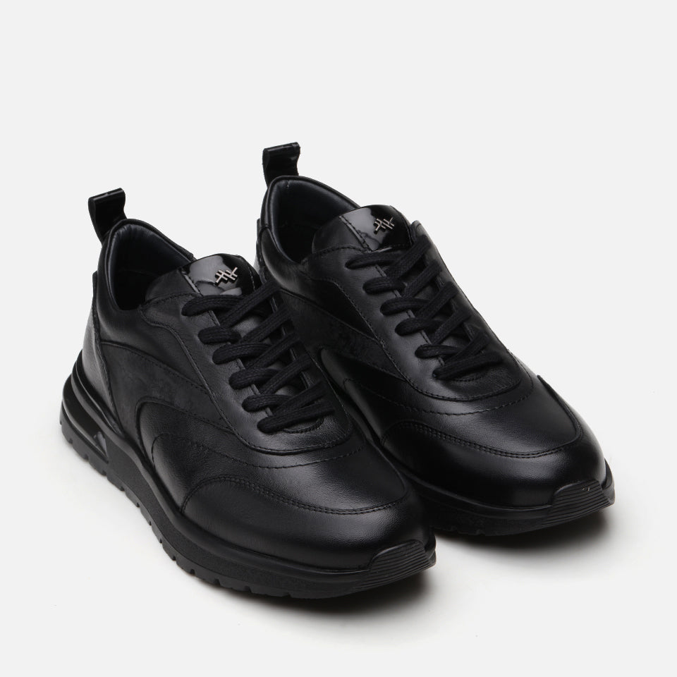 Men’s Leather Trainers - Black