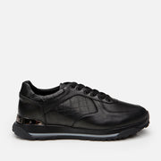 Men’s Leather Trainers Shoes - Black