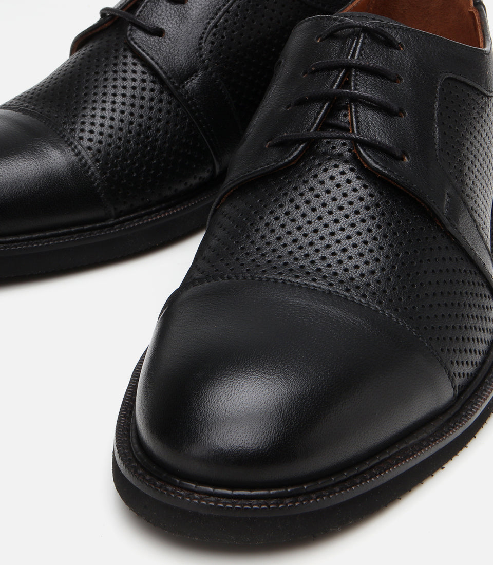 Men's Leather Sneakers - Black