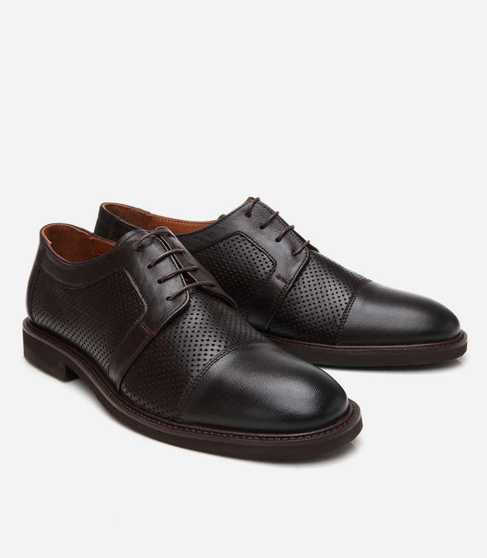 Men's Leather Sneakers - Brown
