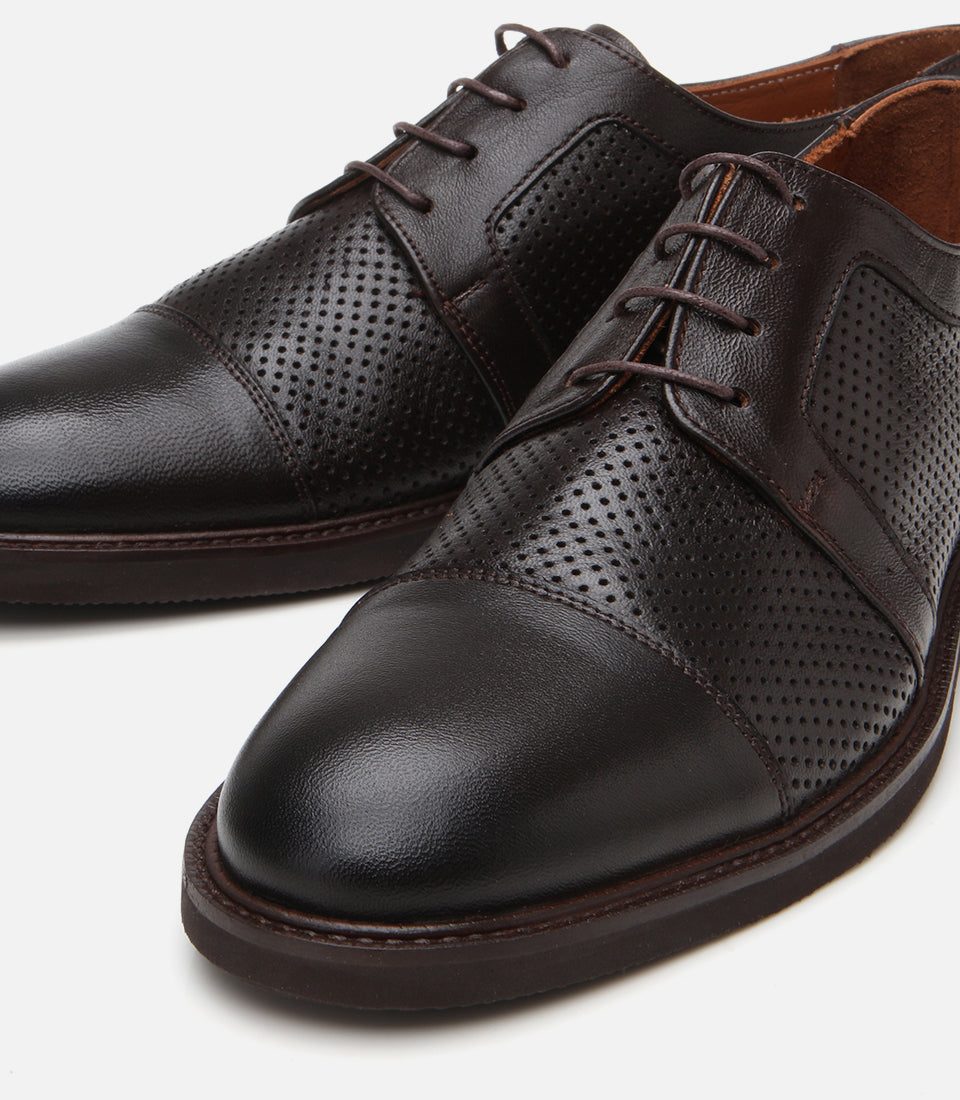 Men's Leather Sneakers - Brown