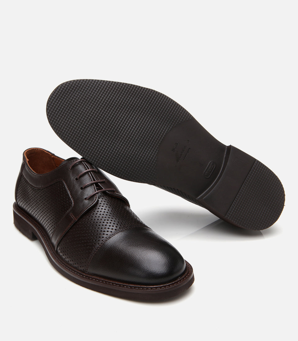 Men's Leather Sneakers - Brown