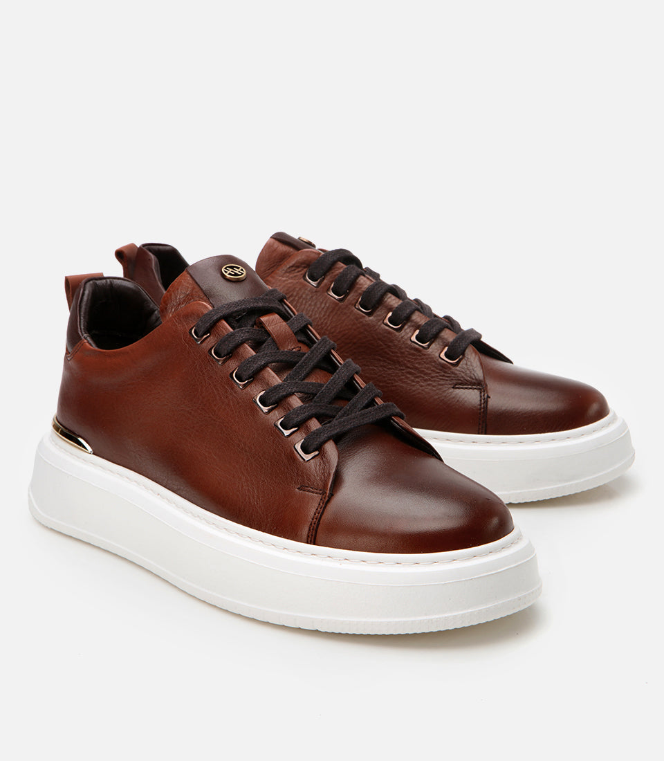 Men’s Leather Trainers - Brown