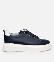Men’s Leather Trainers - Navy