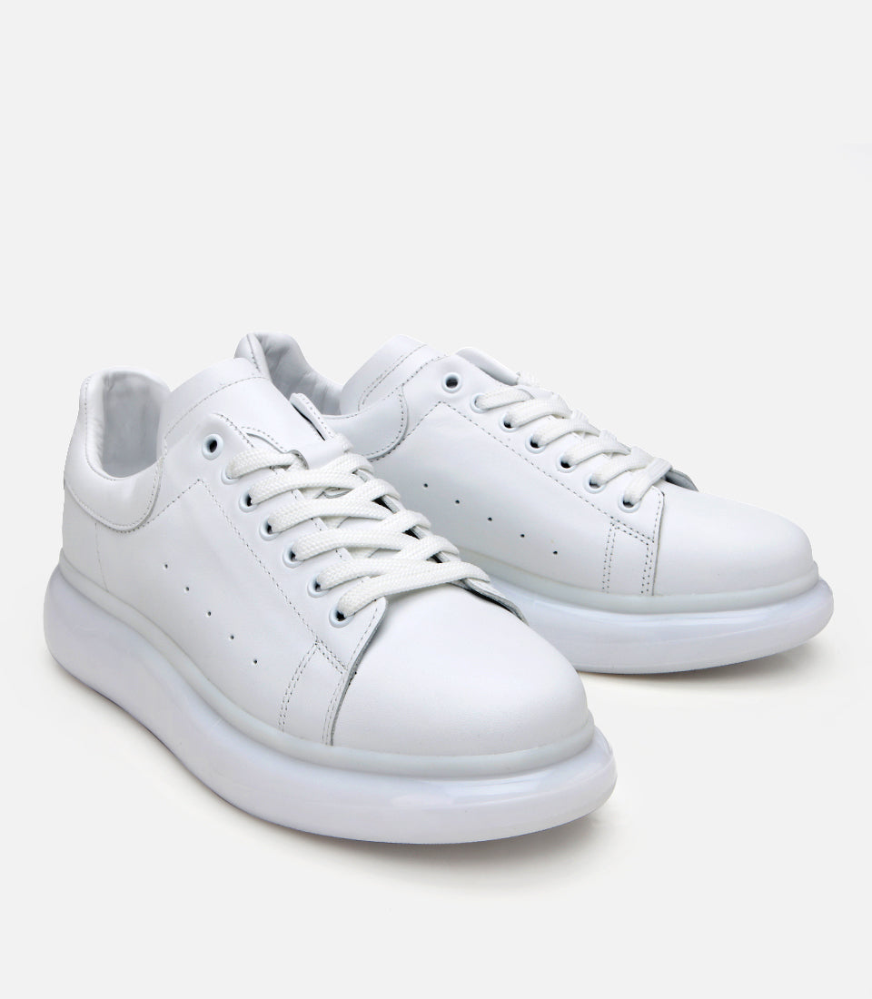 Men’s Leather Trainers - White