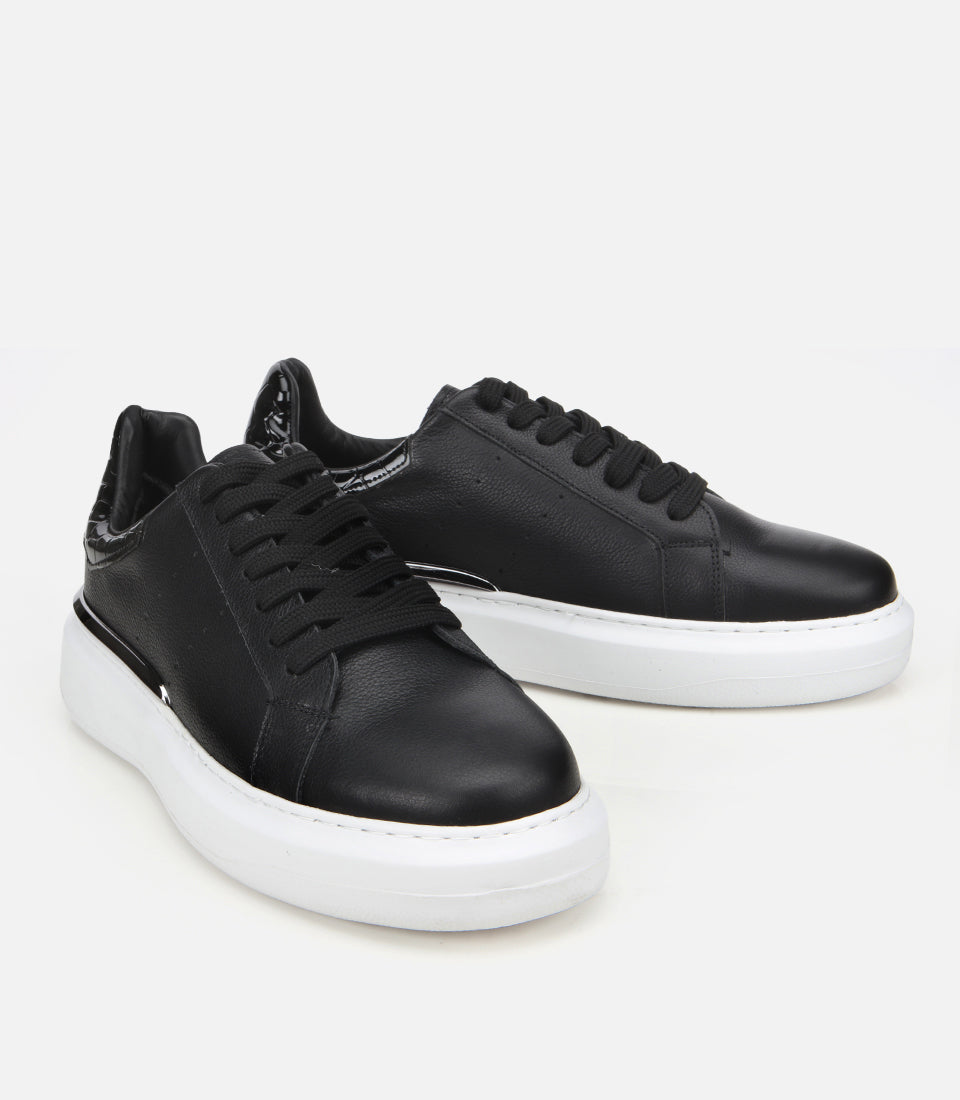 Men’s Leather Trainers - Black