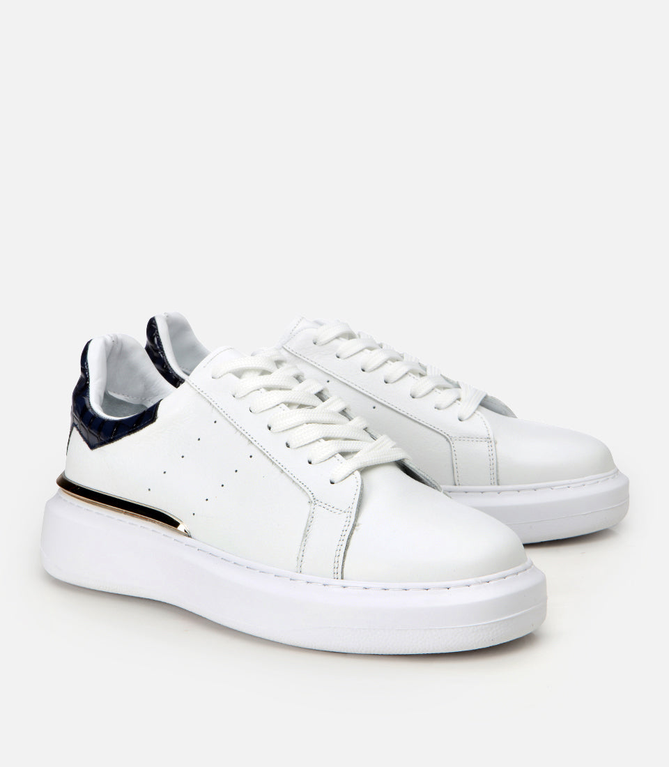 Men’s Leather Trainers - White