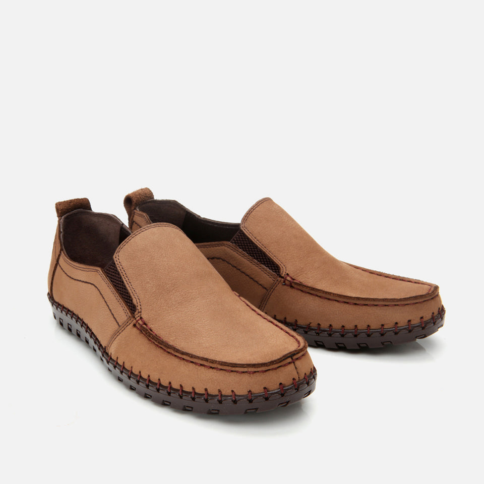 Men's Suede Slip-On Sneakers - Mink