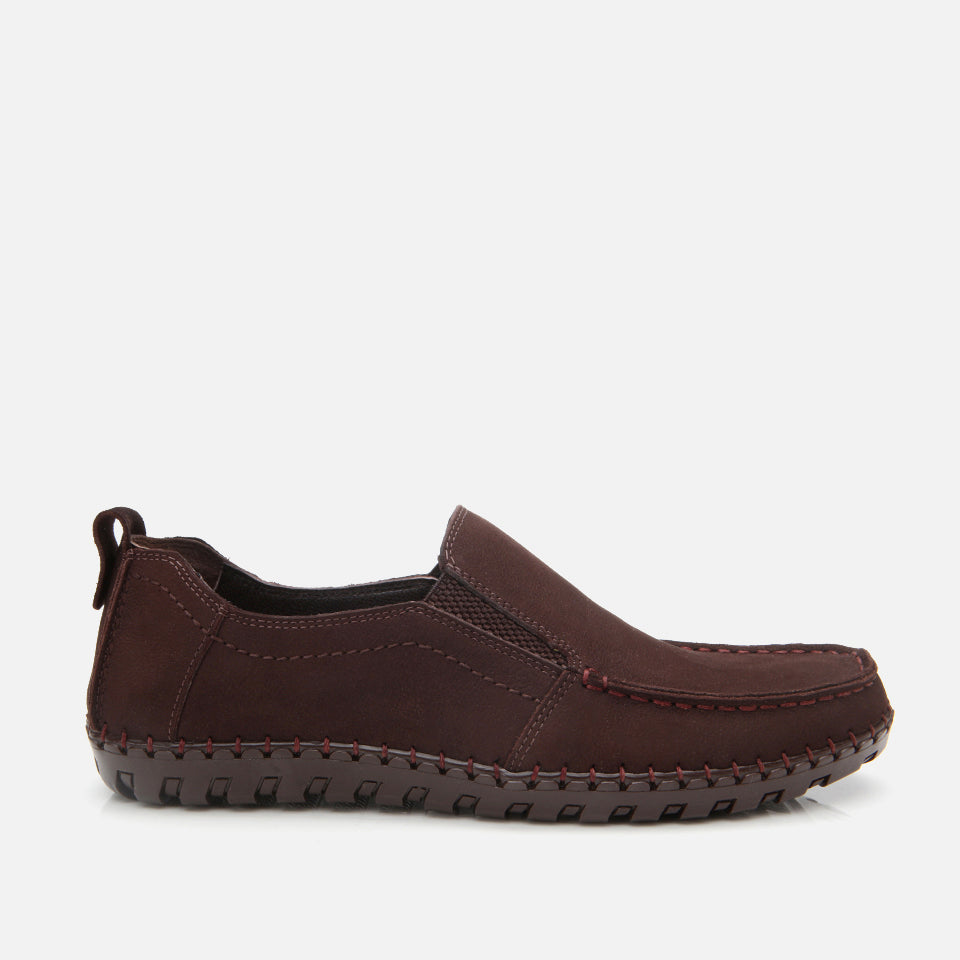 Men's Suede Slip-On Sneakers - Brown