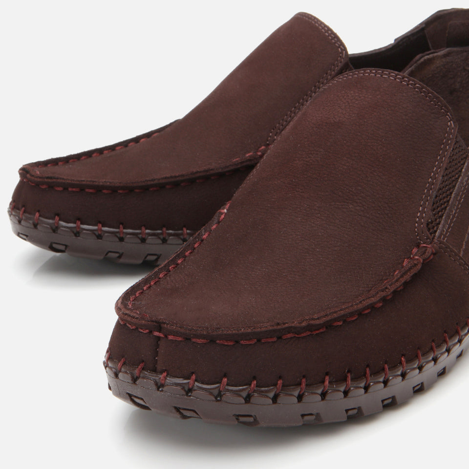 Men's Suede Slip-On Sneakers - Brown