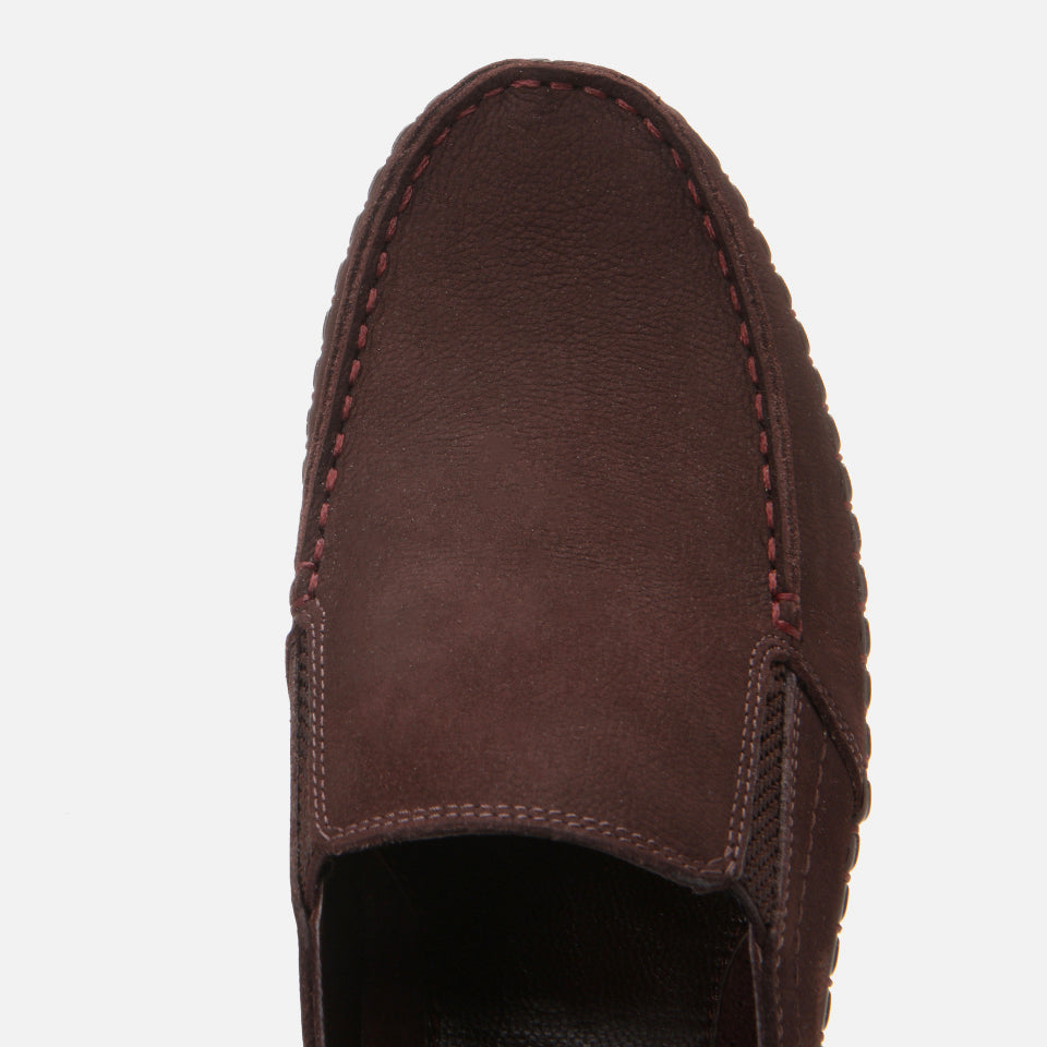 Men's Suede Slip-On Sneakers - Brown