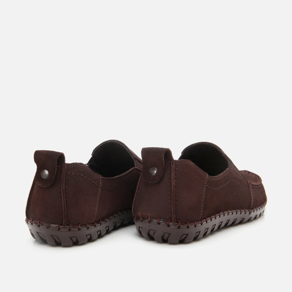 Men's Suede Slip-On Sneakers - Brown
