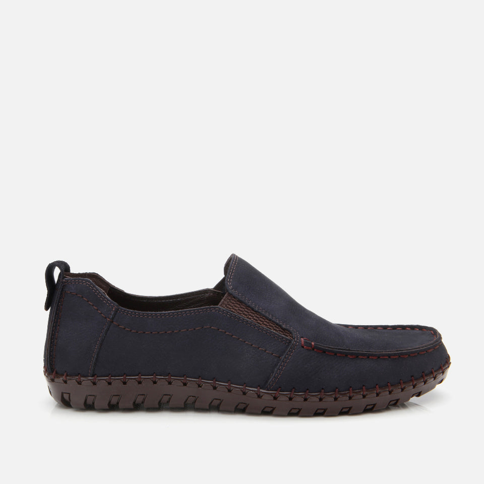 Men's Suede Slip-On Sneakers - Navy
