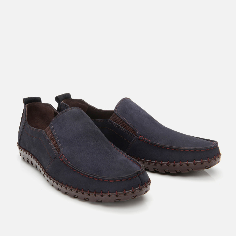 Men's Suede Slip-On Sneakers - Navy
