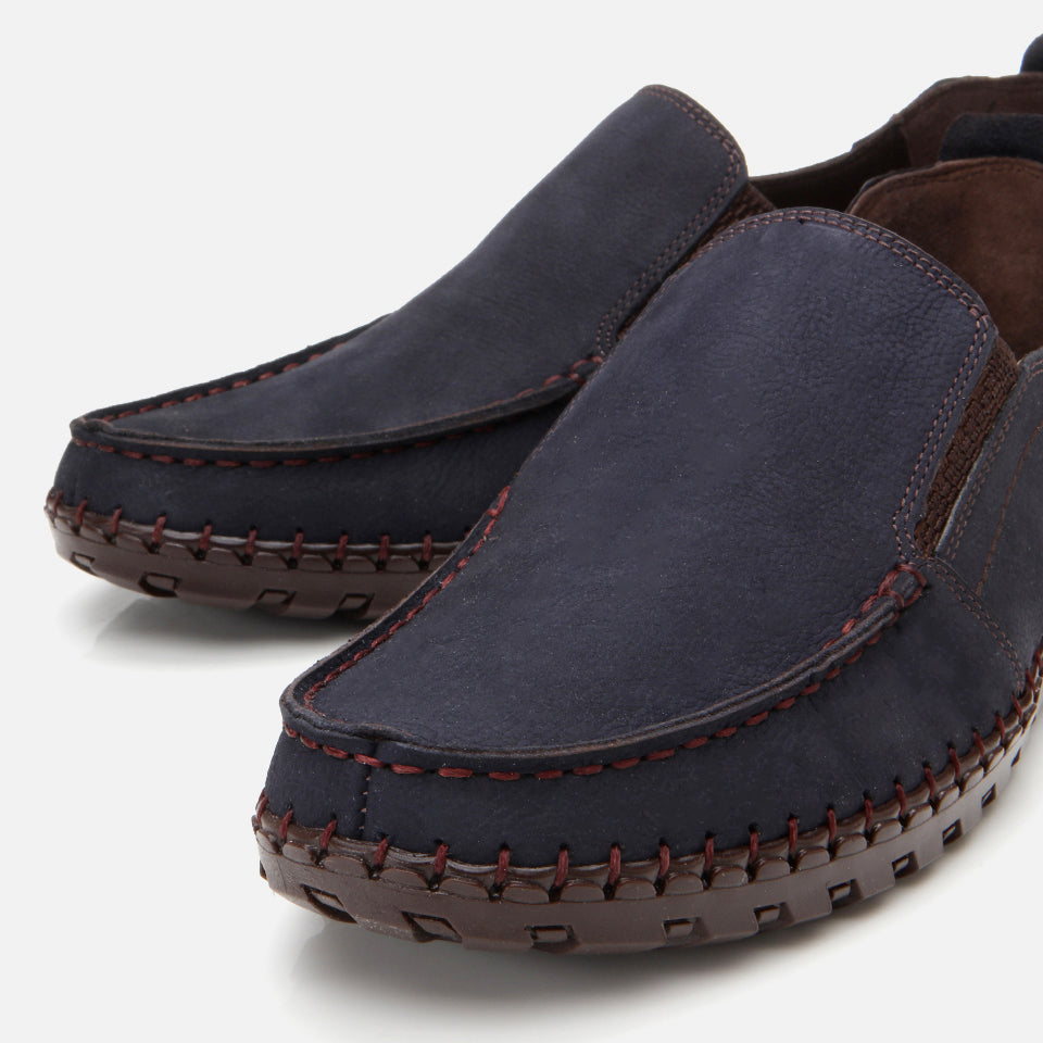 Men's Suede Slip-On Sneakers - Navy