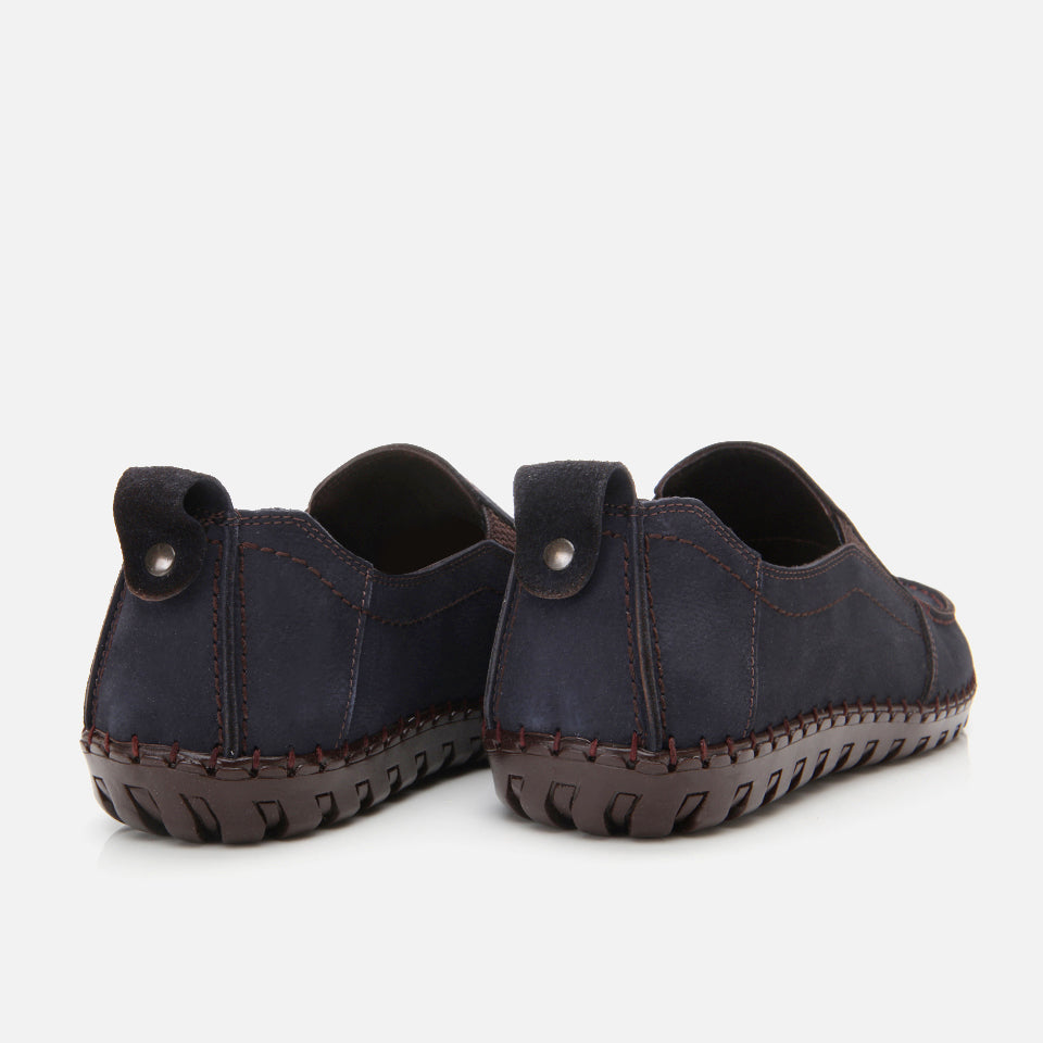Men's Suede Slip-On Sneakers - Navy