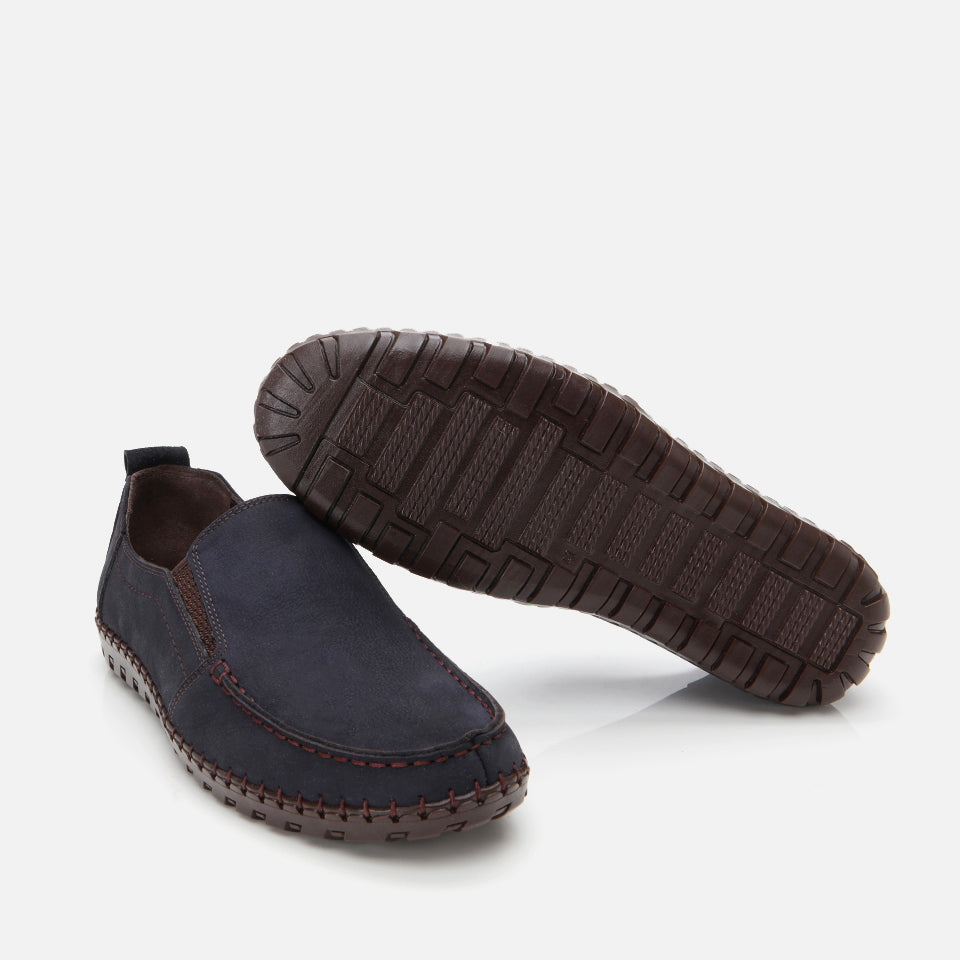 Men's Suede Slip-On Sneakers - Navy