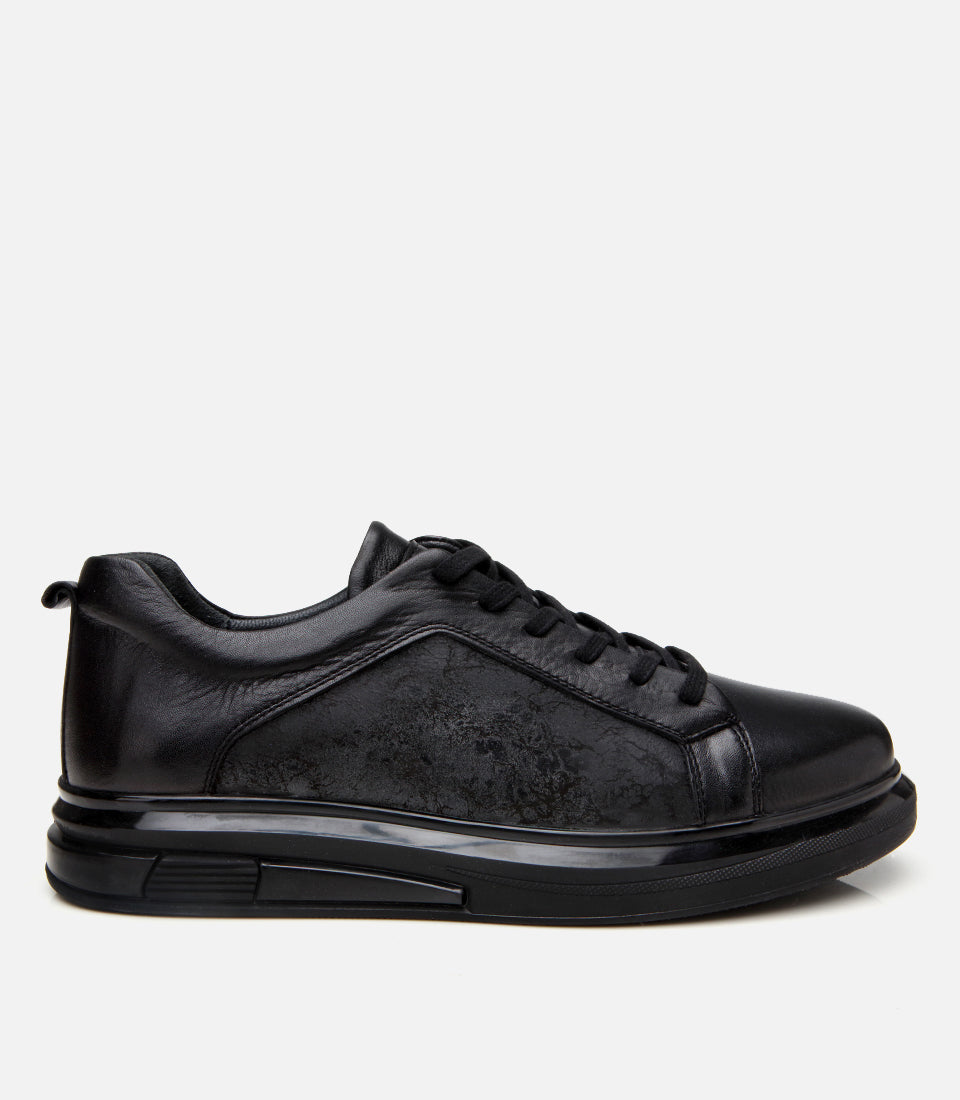 Men’s Leather Trainers - Black