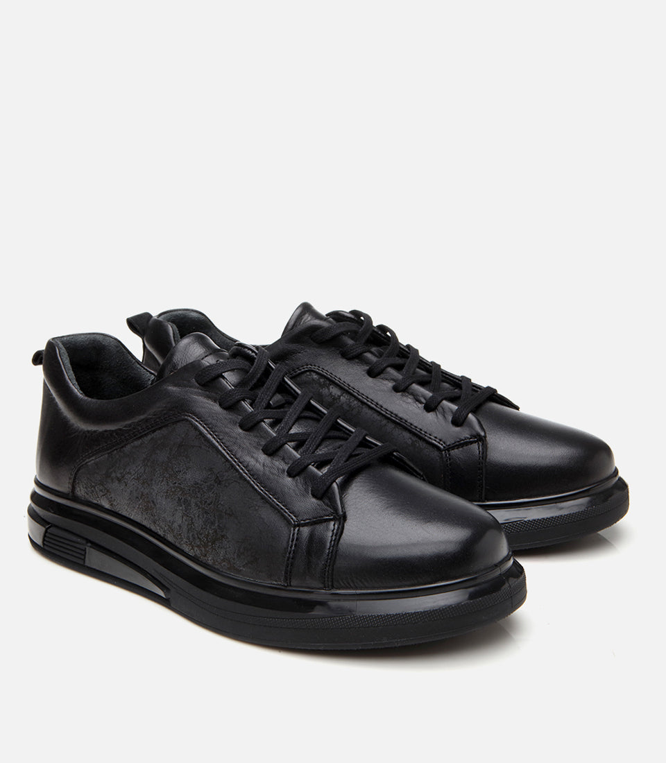 Men’s Leather Trainers - Black