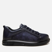 Men’s Leather Trainers - Navy