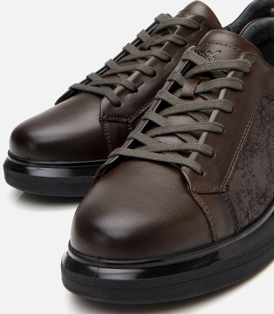 Men’s Leather Trainers - Khaki