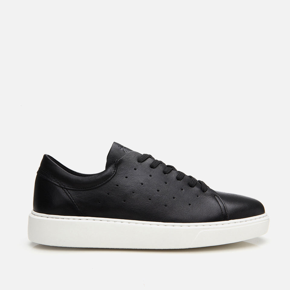 Men's Leather Sneakers - Black