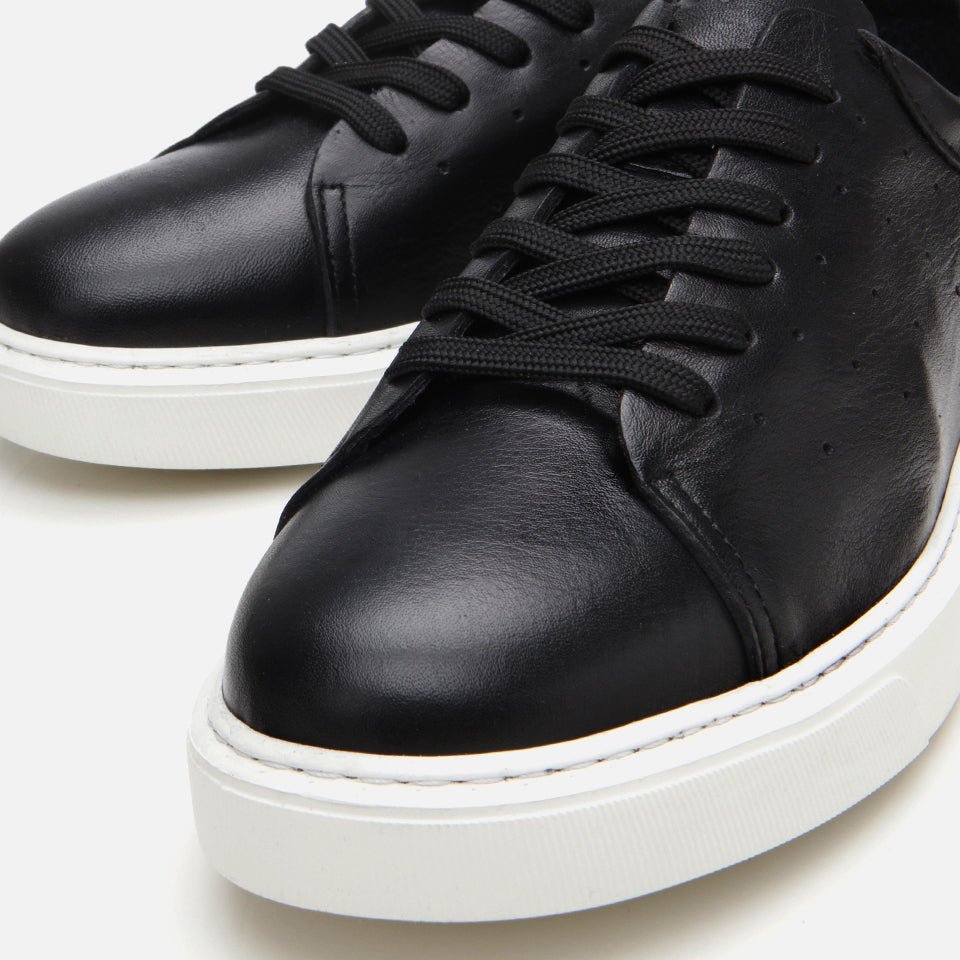 Men's Leather Sneakers - Black