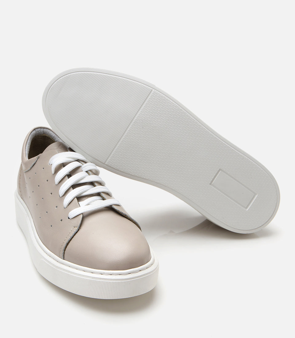 Men's Leather Sneakers - Grey