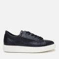 Men's Leather Trainers - Navy
