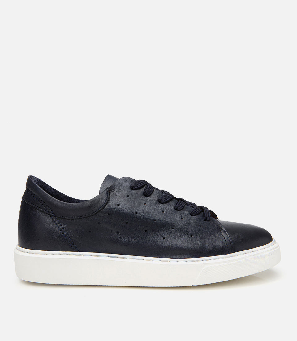 Men's Leather Sneakers - Navy