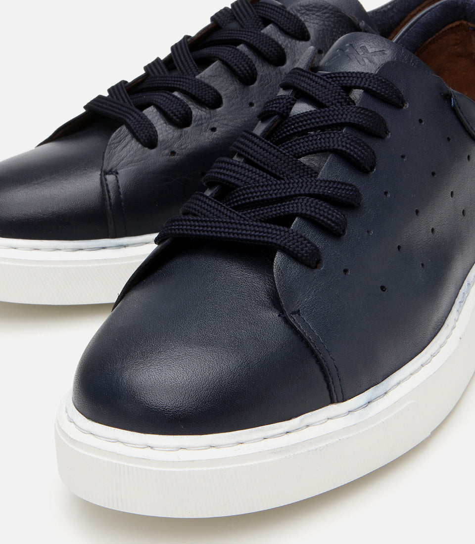 Men's Leather Sneakers - Navy