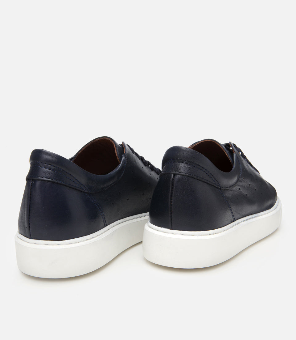 Men's Leather Sneakers - Navy