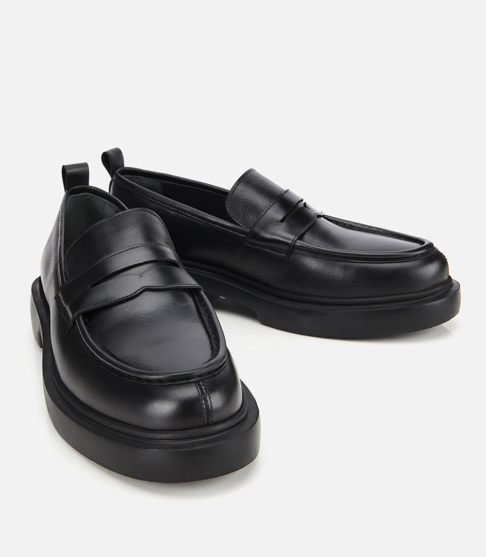 Men's Leather Loafer - Black