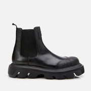 Men’s Genuine Leather Chunky-Sole Chelsea Boots - Black