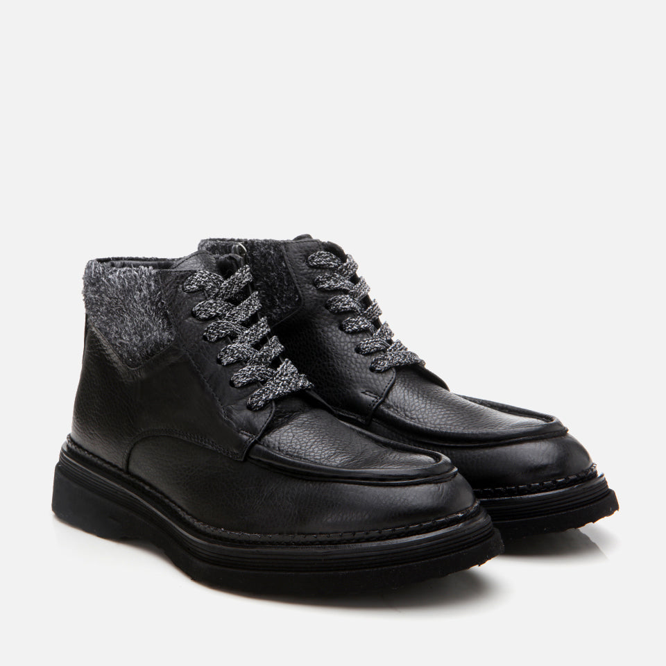 Men’sGenuine Leather Boots - Black