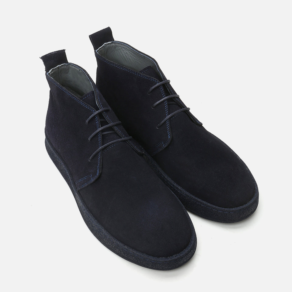 Men’s Genuine Leather Casual Boots - Navy