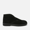 Men's Genuine Leather Suede Casual Boots - Black