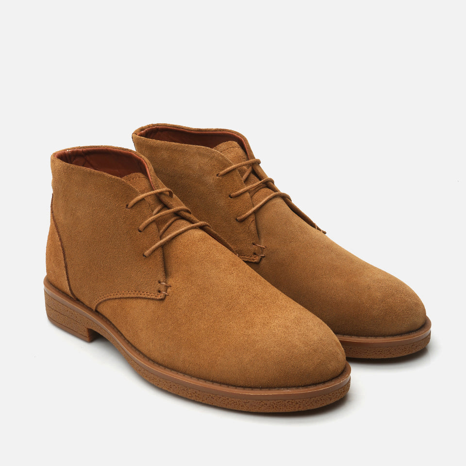Men’s Genuine Leather Suede Casual Boots - Tan